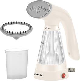 True & Tidy - Compact Handheld Garment Steamer With Fabric Brush - White
