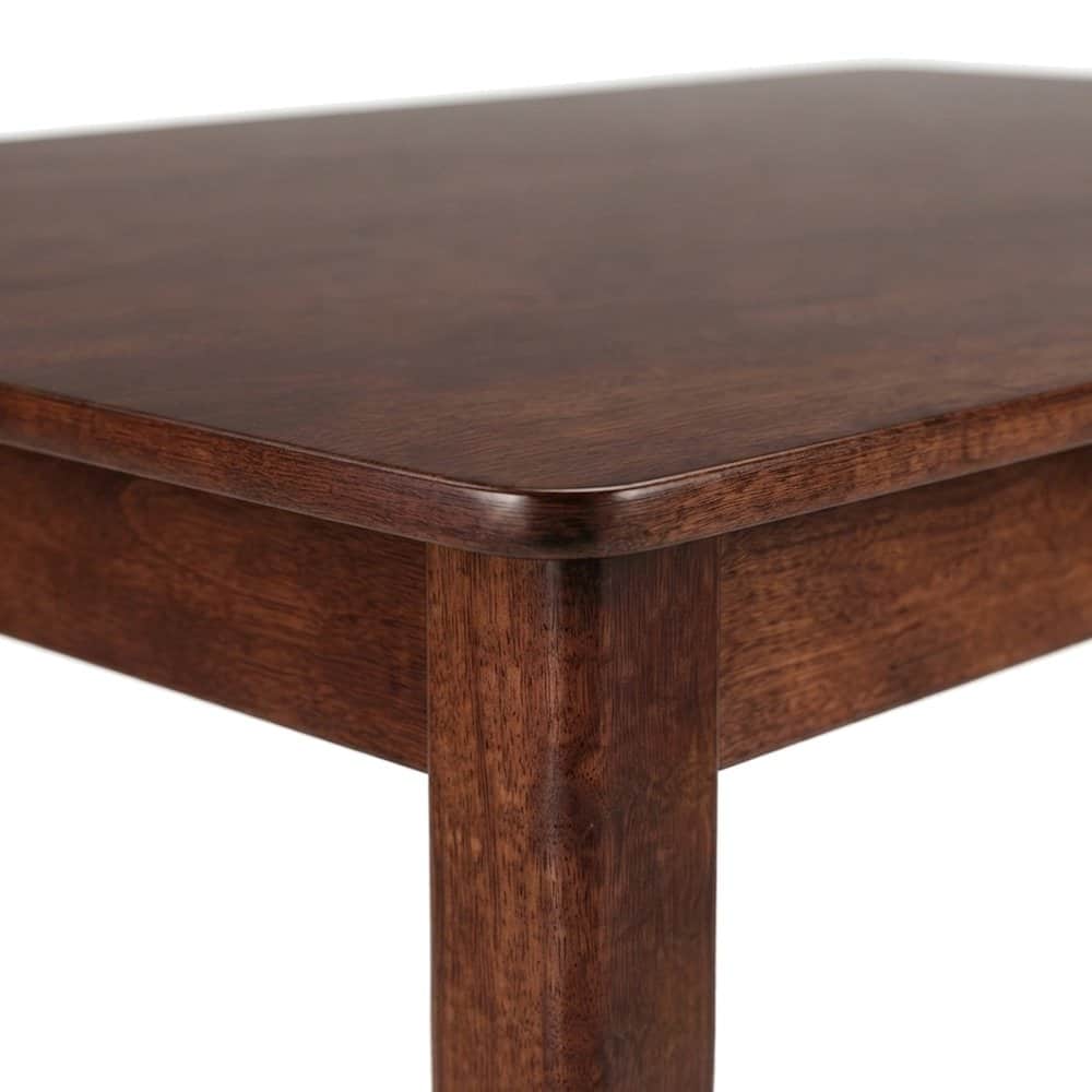 FurniFact - Solid Wood Office Table Set with Key Hole Back Chairs - Walnut