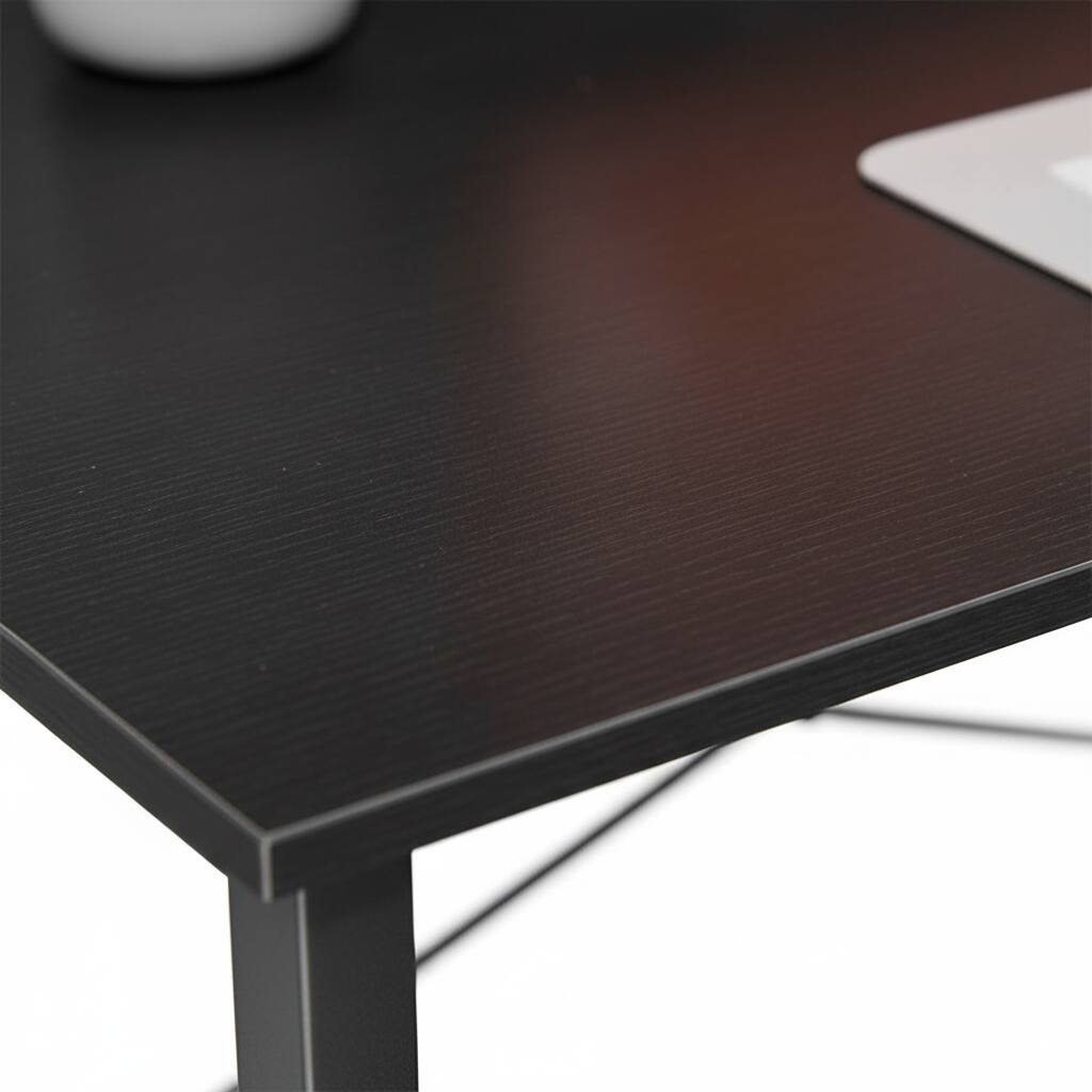Back. AOITUN - Computer Desk 40 Inch, Small Desk, Sturdy Writing Table with Metal Frame, Modern Workstation for Bedroom, Black - Black.