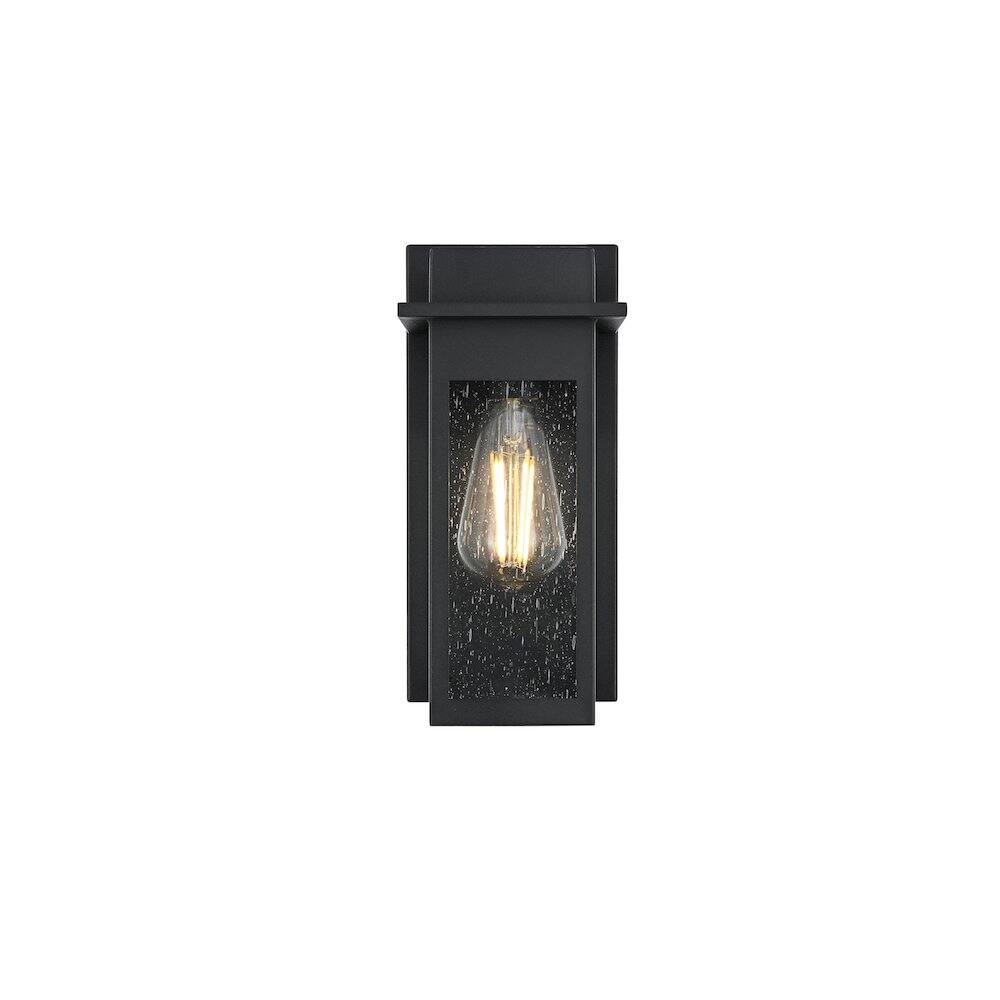 Back. Elegant Lighting - Dunton 7 inch Outdoor Pendant in Black - Black.