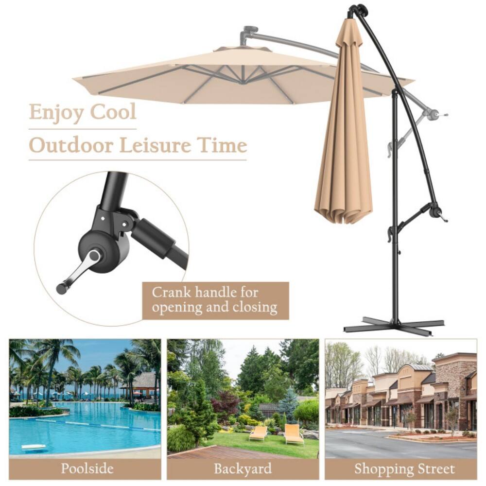 Enjoy Cool Outdoor Leisure Time

Crank handle for opening and closing

Poolside  
Backyard  
Shopping Street