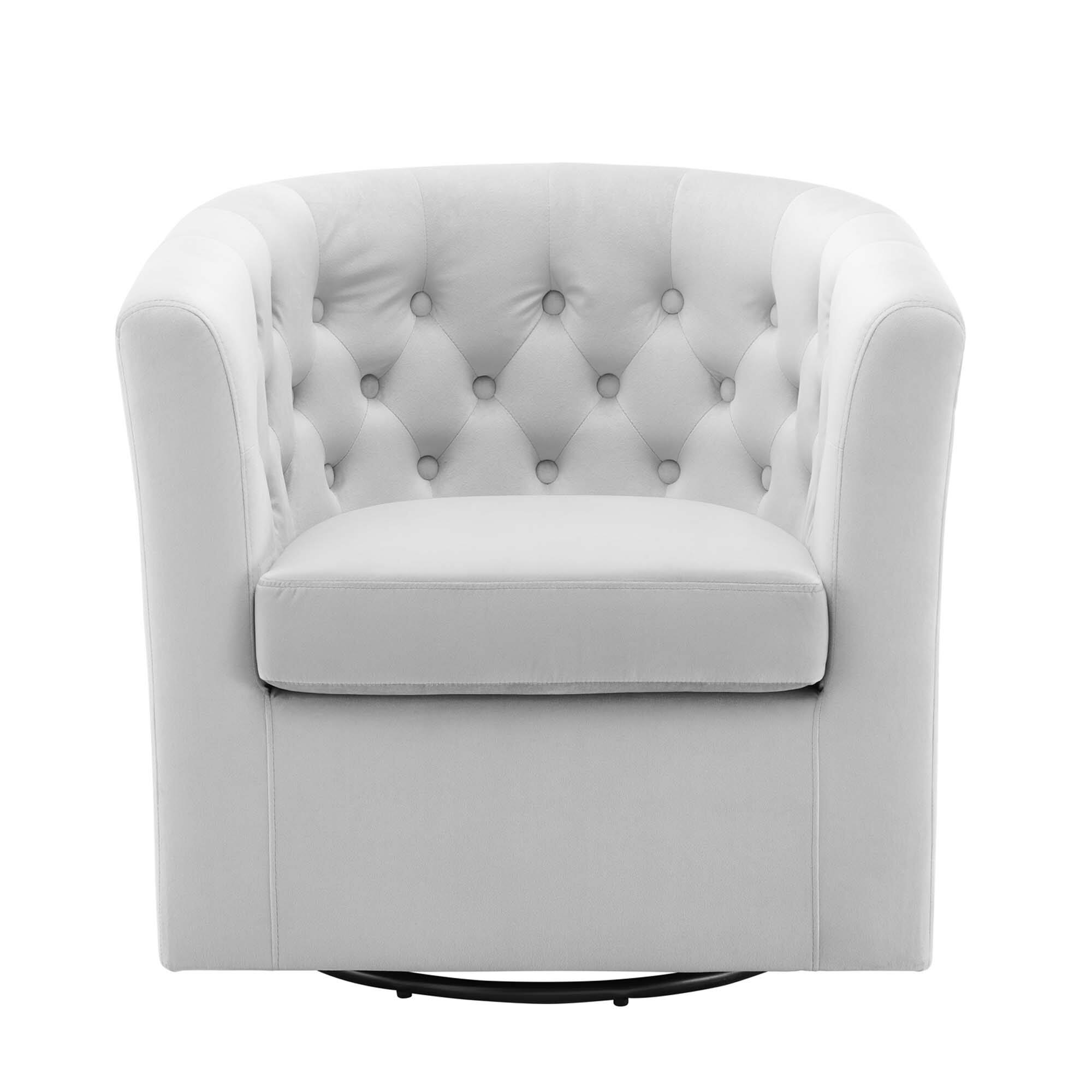 Back. Modway - Prospect Tufted Performance Velvet Swivel Armchair by Modway - Gray.
