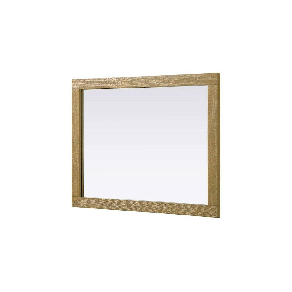 Back. Elegant Kitchen and Bath - Noah Wooden Rectangle Mirror 27 x 36 in Linen Oak - Linen Oak.