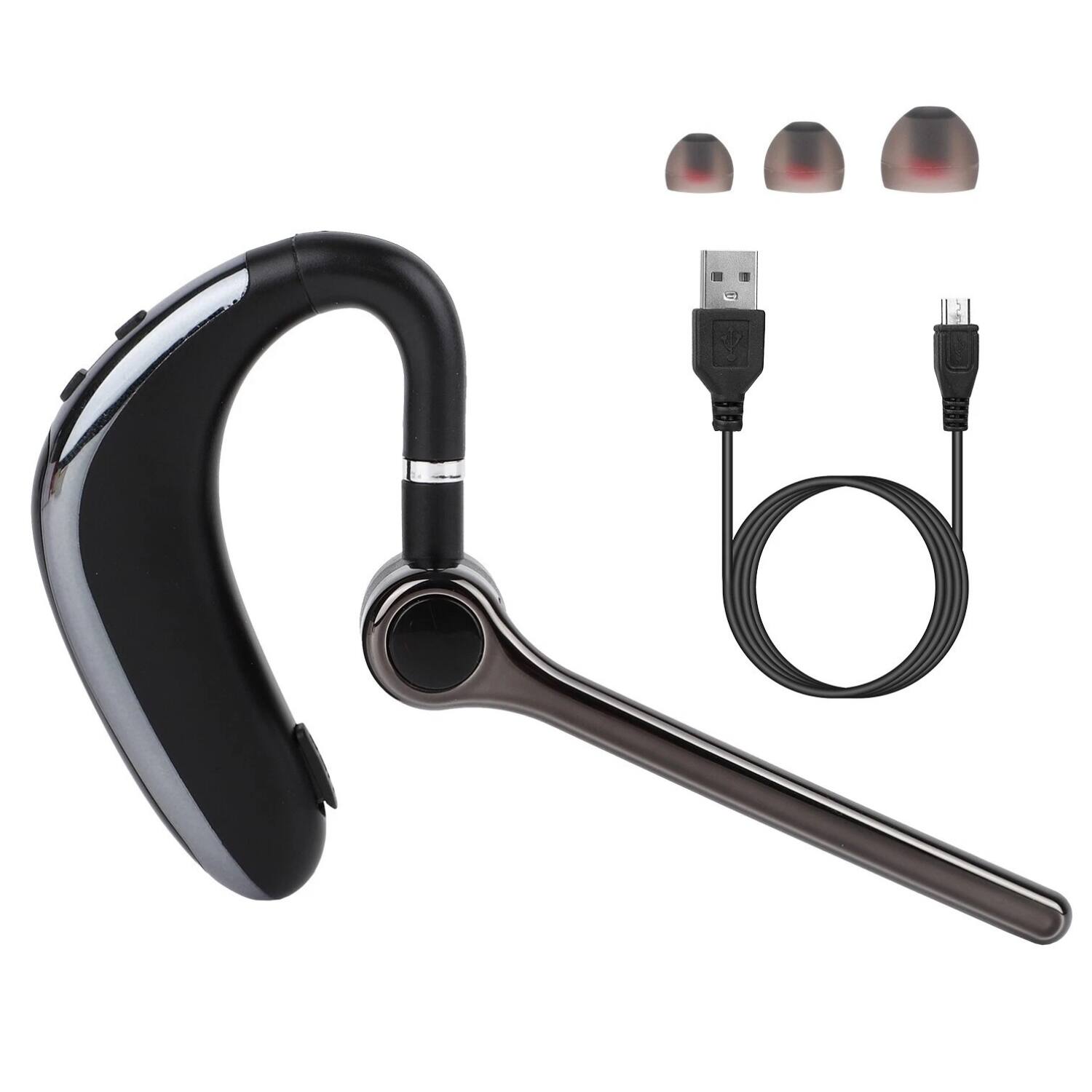 Stock Preferred - Bluetooth V5.0 Wireless Earpiece Headset with Noise Cancelling - Black
