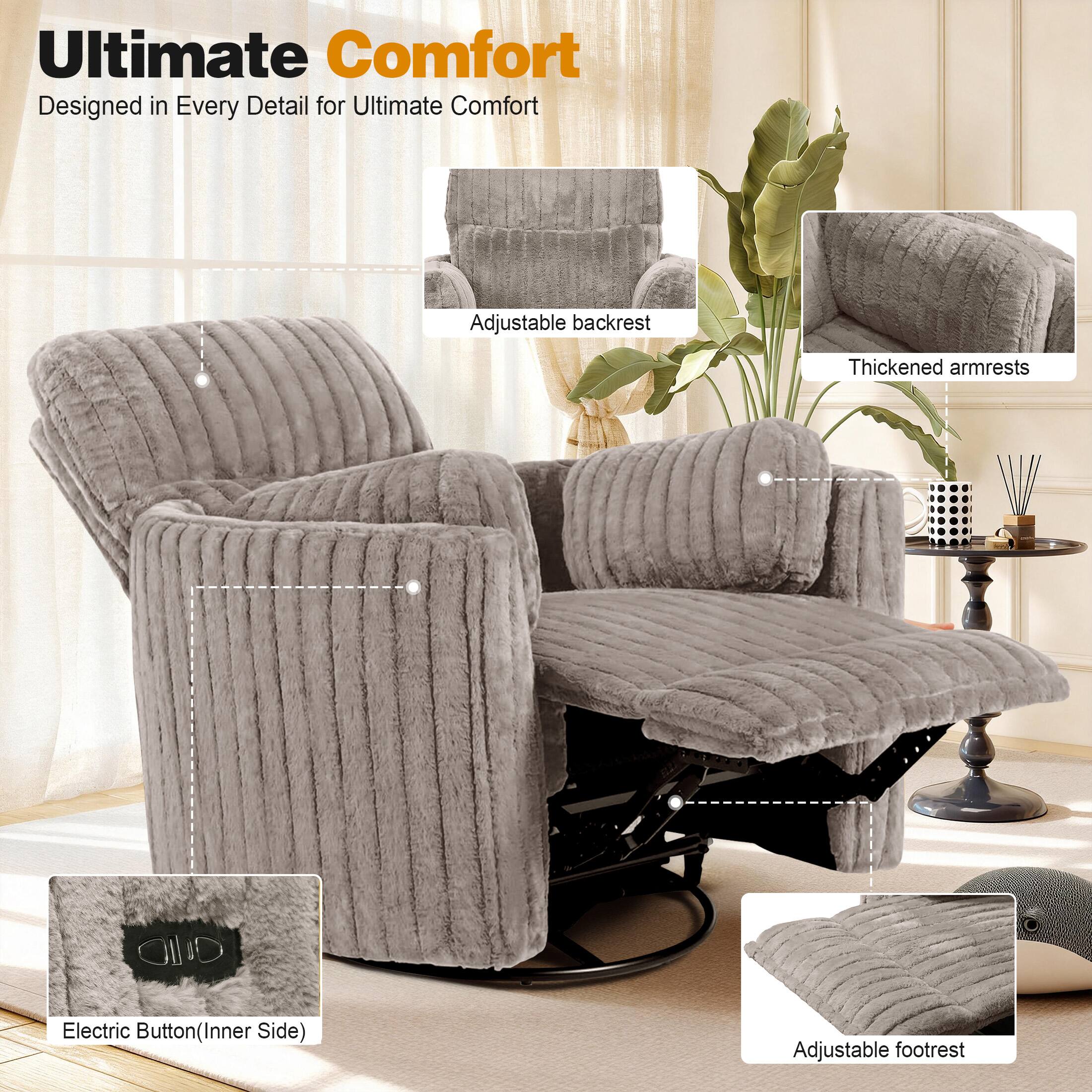 Ultimate Comfort  
Designed in Every Detail for Ultimate Comfort  

- Adjustable backrest  
- Thickened armrests  
- Electric Button (Inner Side)  
- Adjustable footrest
