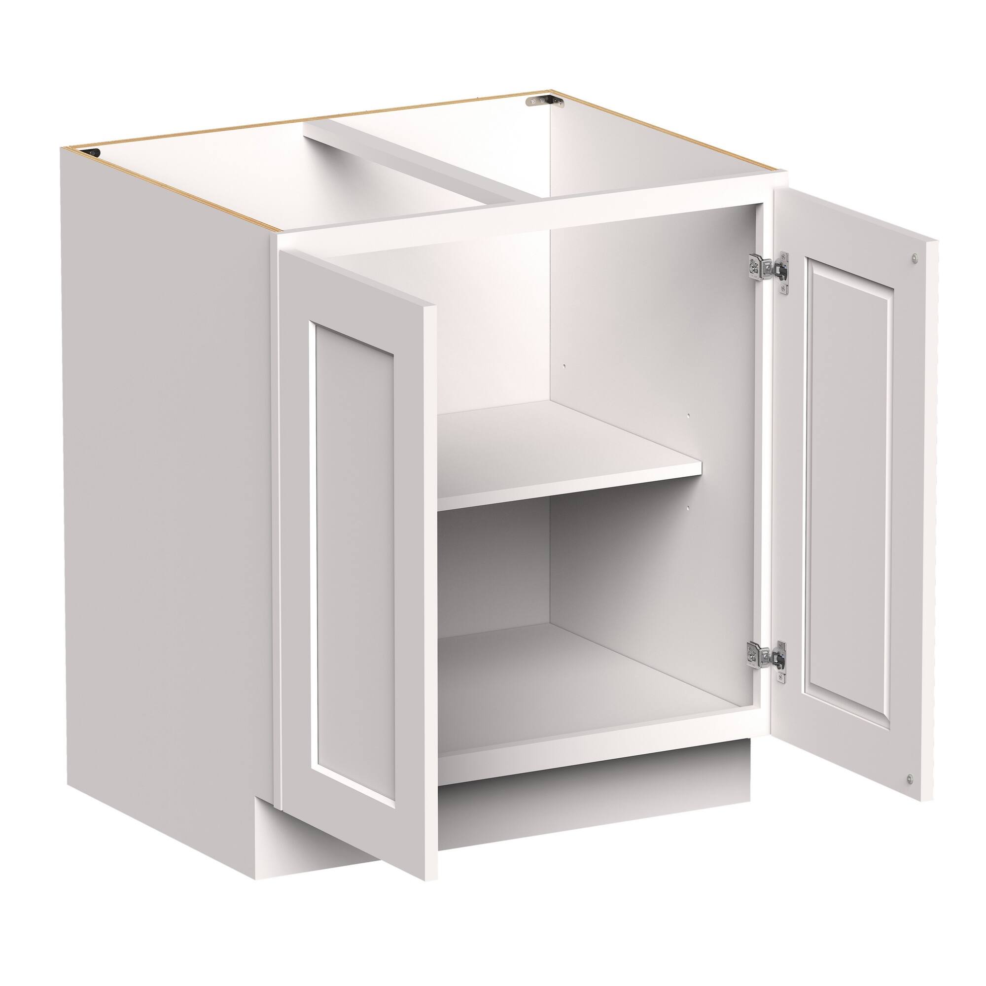 Angle. Boyel Living - 30-in W x 34.5-in H x 24-in D Shaker RTA Kitchen Full Height Door Base Cabinet with Soft-Close - White Shaker.
