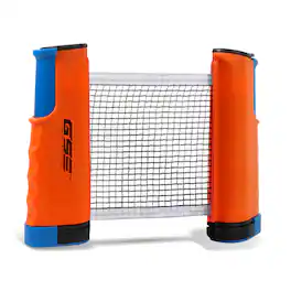 GSE Games & Sports Expert - Adjustable Retractable Ping Pong Net & Post. Portable Table Tennis Net & Clamps - Orange