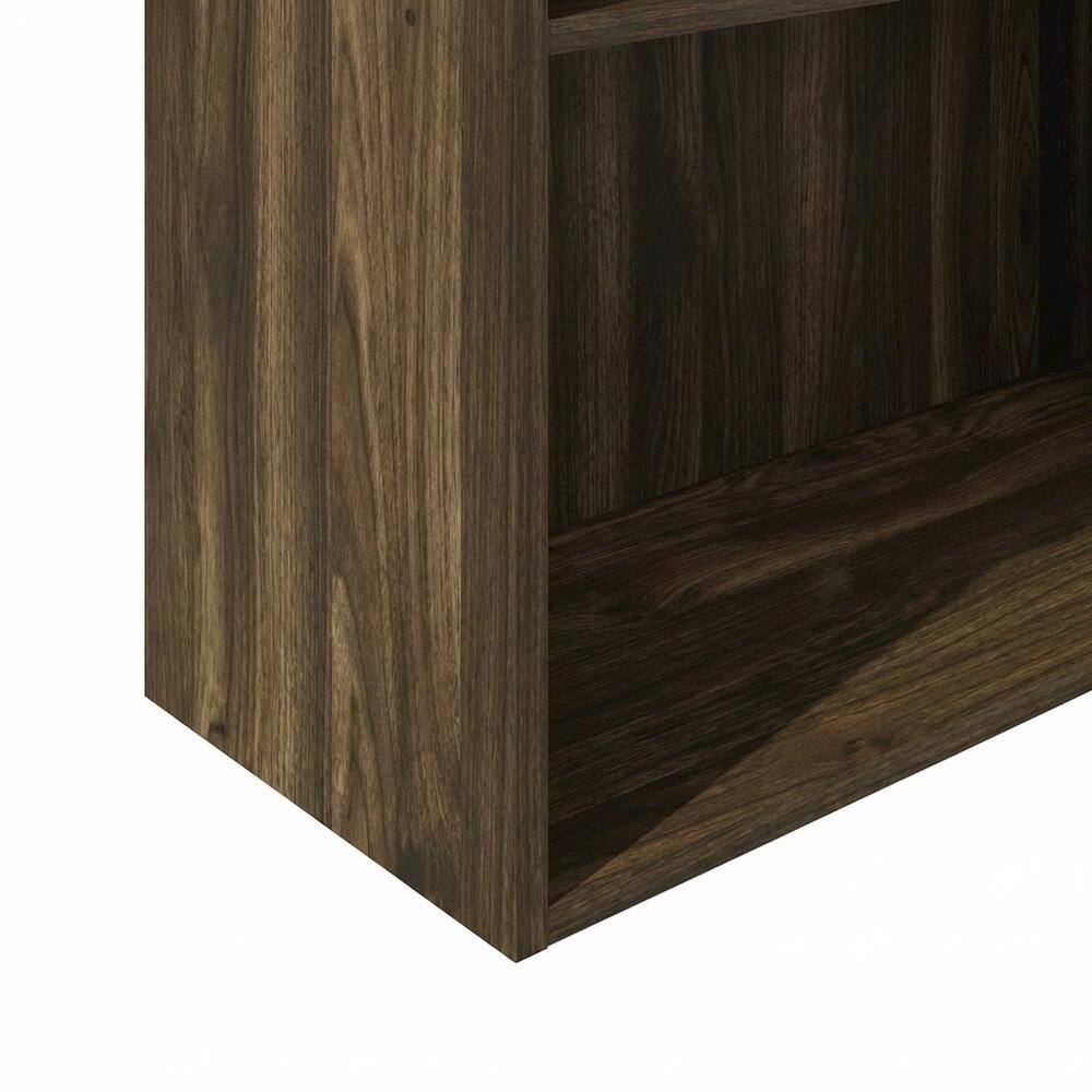 Alt View 2. FurniFact - Wooden bookcase with minimalist design - Columbia Walnut.