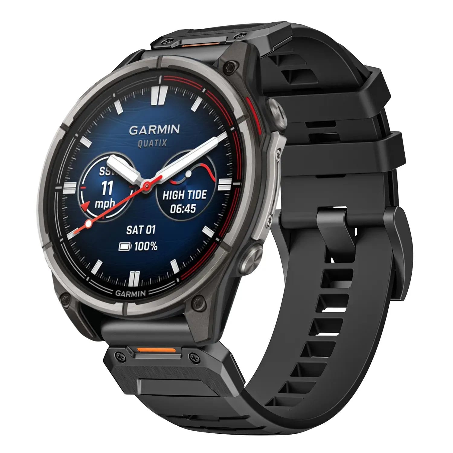 Photos - Smartwatches Elite StrapsCo -  FKM Strap QuickFit 22 Watch Band For Garmin Quatix 8 – 47mm - Obsidian qtx8.g.fk1.1-22 