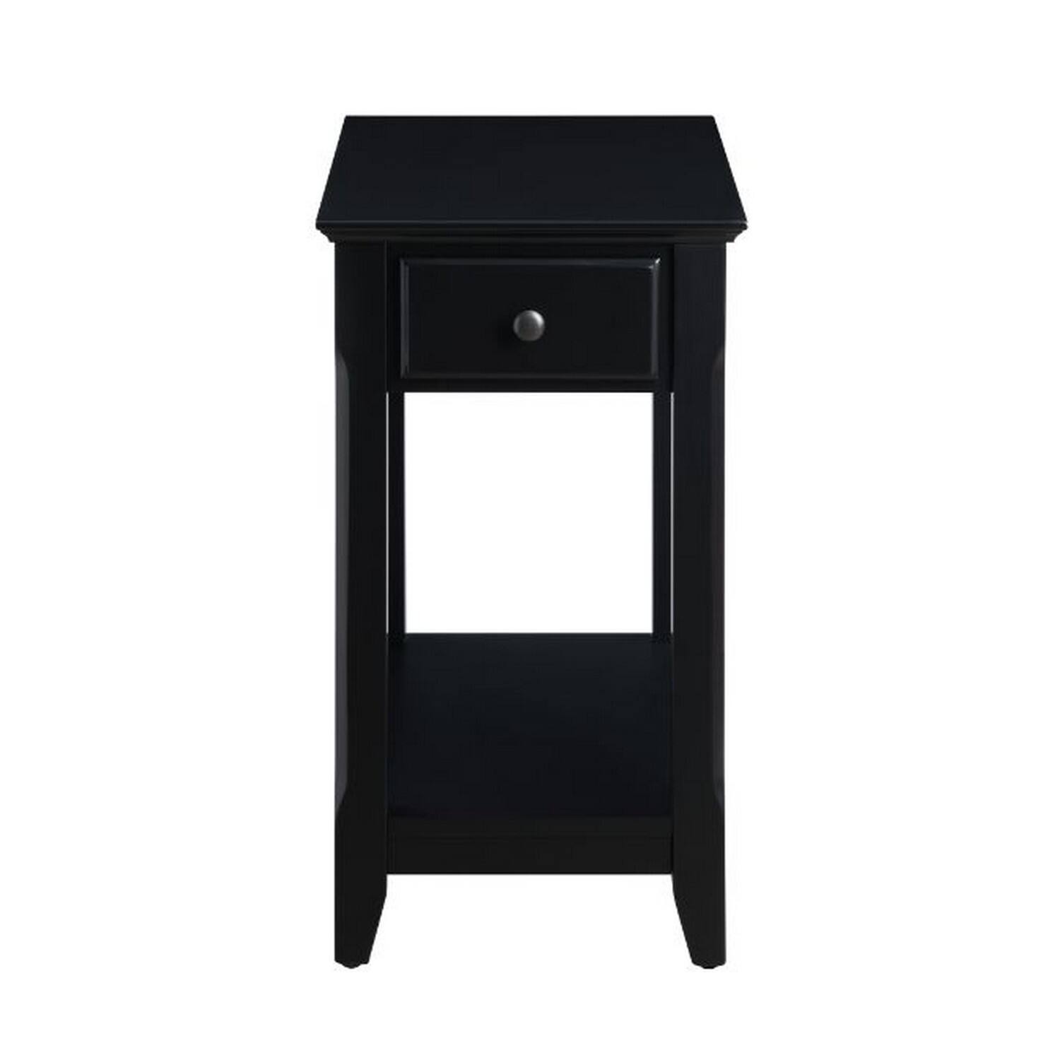 Alt View 1. Manhattan Lane - Accent Table with 1 Drawer and Bottom Shelf - Black.