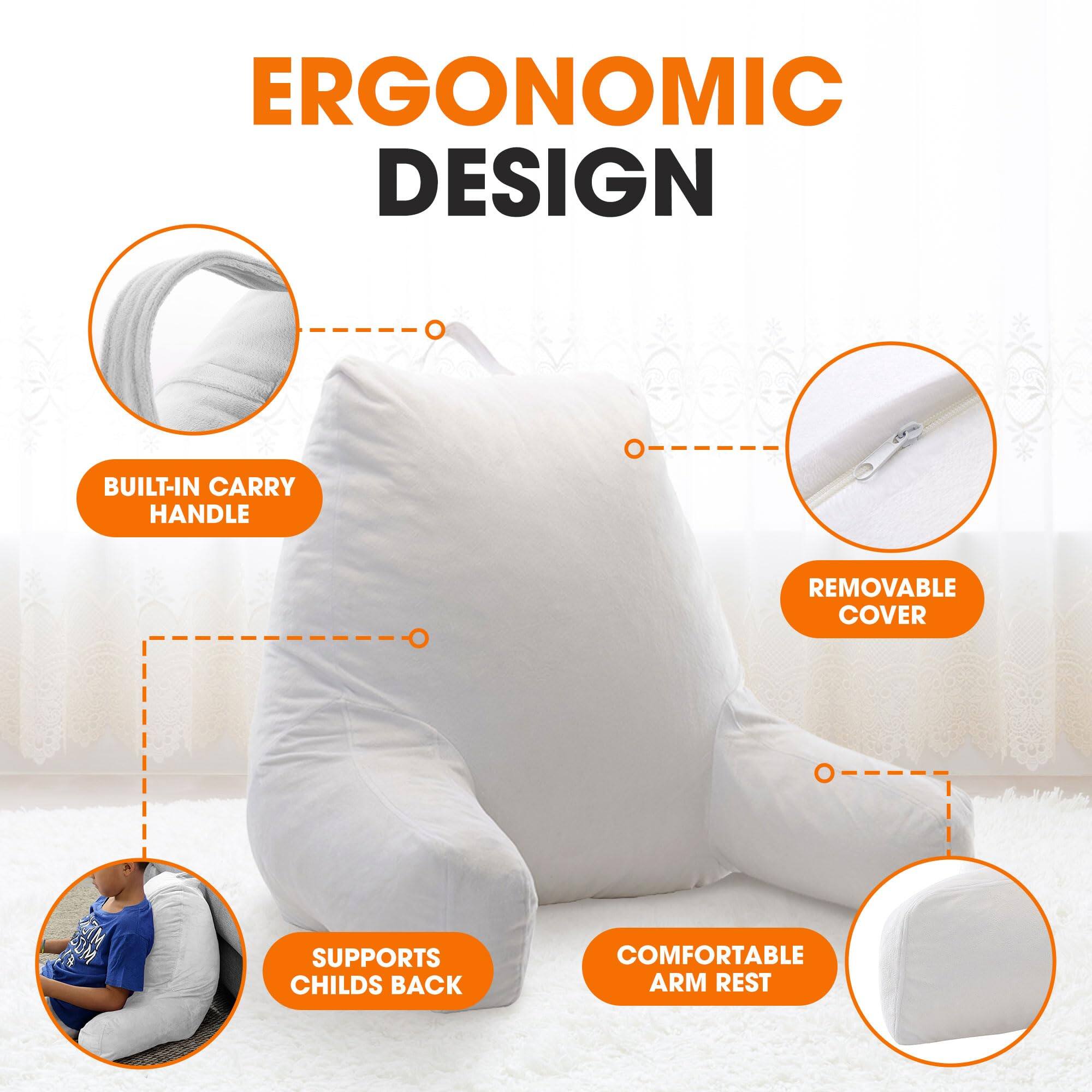 ERGONOMIC DESIGN
- BUILT-IN CARRY HANDLE
- REMOVABLE COVER
- SUPPORTS CHILD'S BACK
- COMFORTABLE ARM REST