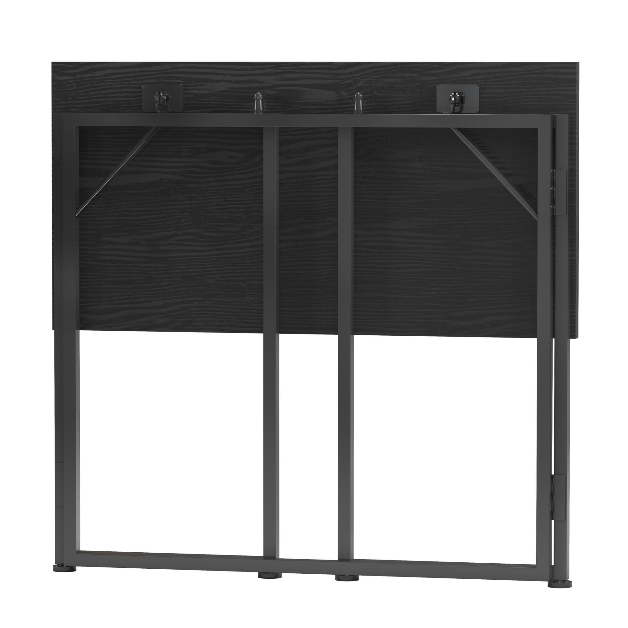 Alt View 4. GOODSILO - Compact Folding Desk for Small Spaces with Sturdy Steel Frame and Smooth Tabletop - Black.