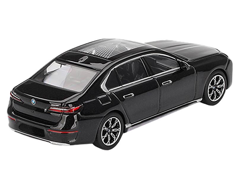 Left. Mini GT - BMW i7 xDrive60 Black Sapphire Limited Edition 1/64 Diecast Model Car by Mini GT - Black.
