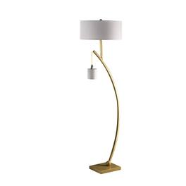 Manhattan Lane - Jiya 59 Inch Arc Floor Lamp, Hanging Design, 2 Drum Shades