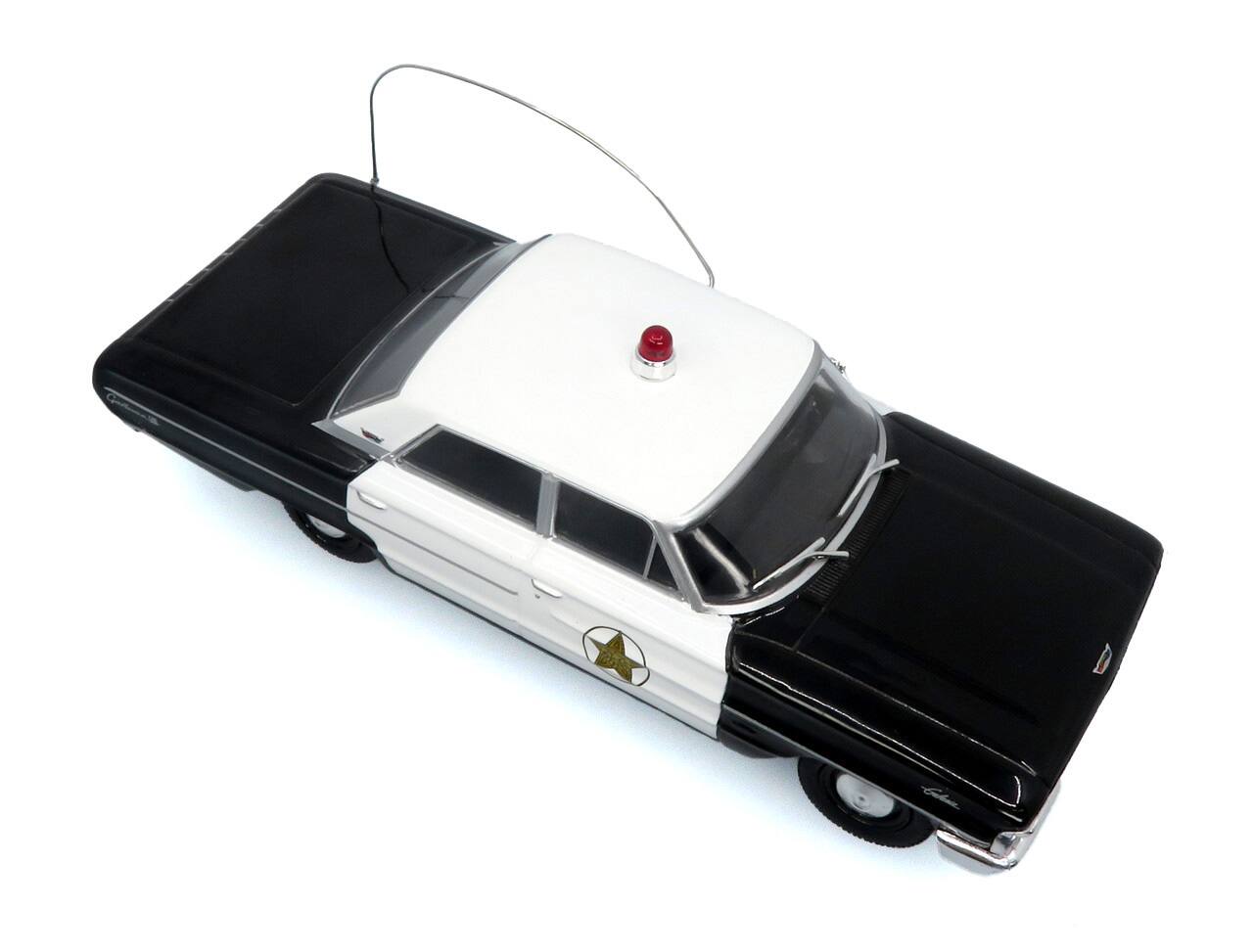 Alt View 5. Iconic Replicas - 1964 Ford Galaxie 500 Police Car "Mount Airy Mayberry Sheriff" Black and White 1/43 Diecast Model by Iconic Replicas.