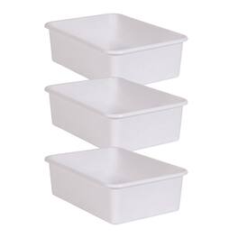 Teacher Created Resources - White Large Plastic Storage Bin, Pack of 3