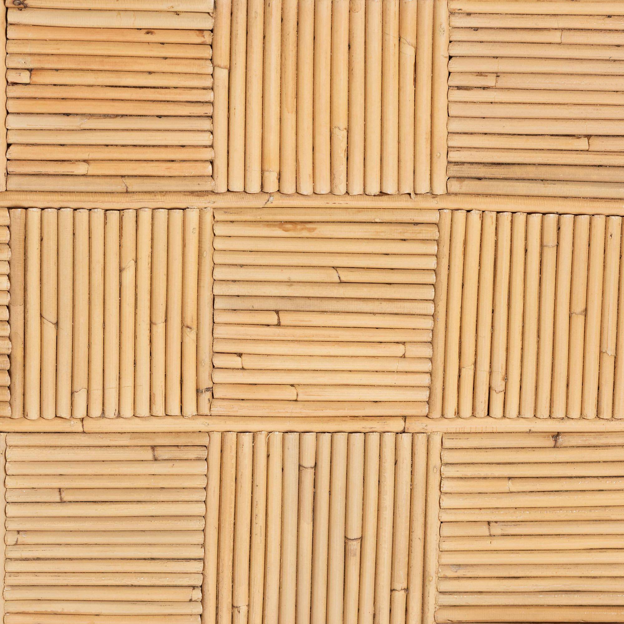 bali & pari Hisao Checkered Console Table with Sculptural Base Natural ...