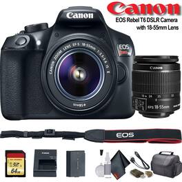 Canon - EOS Rebel T6 DSLR Camera with 18-55mm Lens (1159C003) - Starter Bundle
