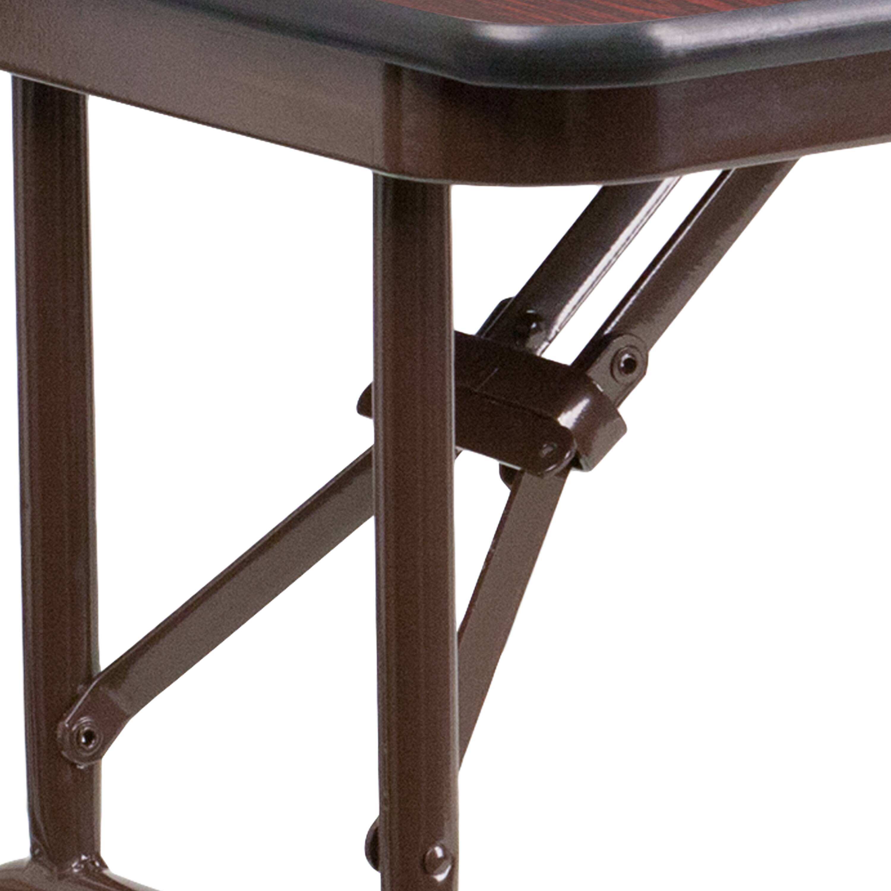 Alt View 19. Alamont Home - 4-Foot Mahogany Melamine Laminate Folding Banquet Table - Mahogany.