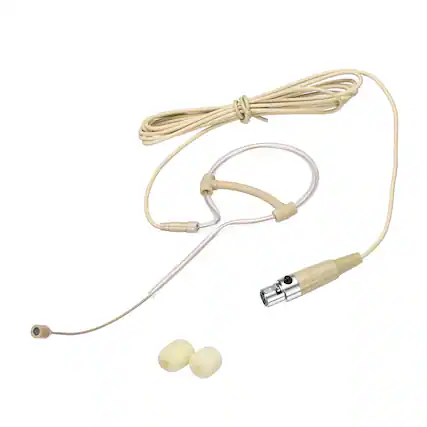Front. Unique Bargains - Ear Hook Headset Microphone Single Over Ear Omnidirectional Wired Condenser with Mini XLR 3 Pin TA3F Plug 3.9ft Cable - Beige.