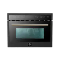 Forno Appliances - Oliena Espresso 1.6 cu. ft. Built-In Microwave and Convection Oven Combo with Sensor Cooking - Black - Front_Zoom