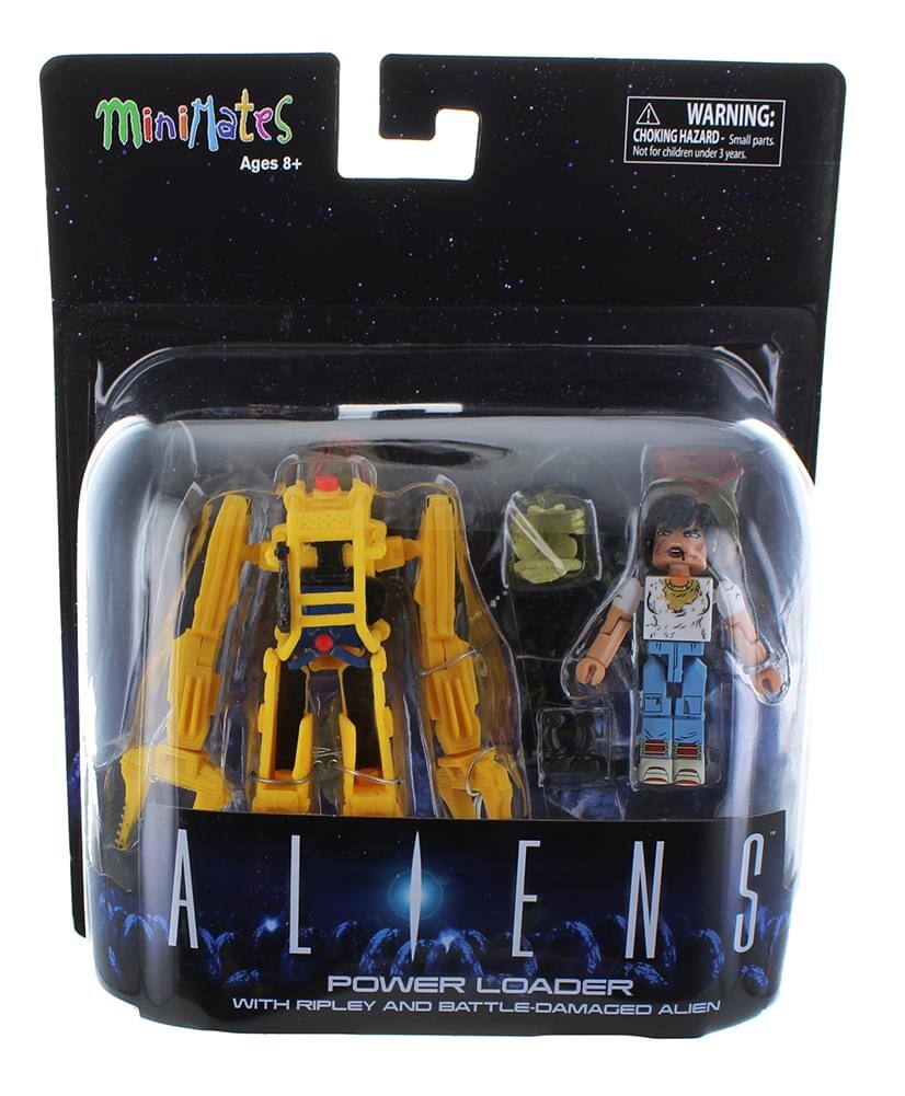 MiniMates Ages 8+  
WARNING: CHOKING HAZARD - Small parts. Not for children under 3 years.  

ALIENS  
POWER LOADER WITH RIPLEY AND BATTLE-DAMAGED ALIEN