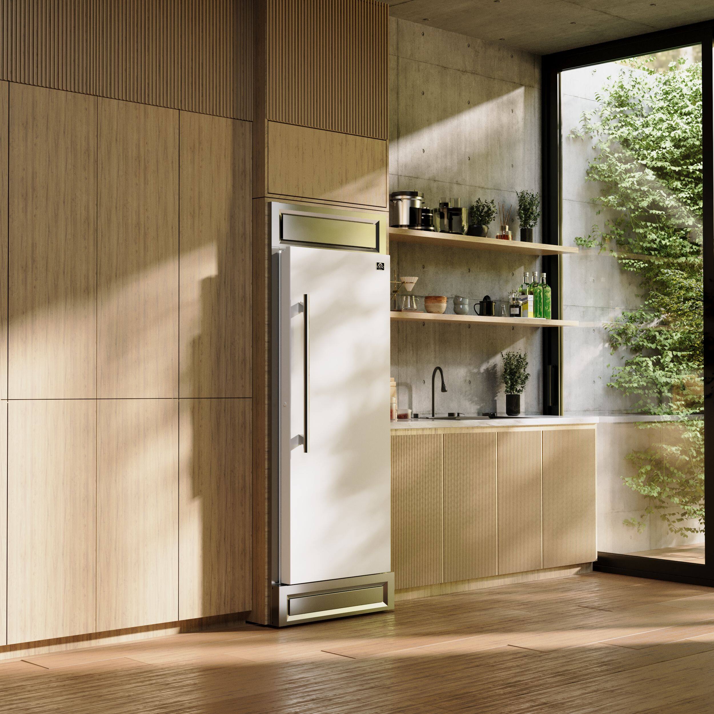 Alt View 10. Forno Appliances - Maderno 13.6 Cu. Ft. Built-In Upright Convertible Freezer with Decorative Grill and Right Swing Door - White.