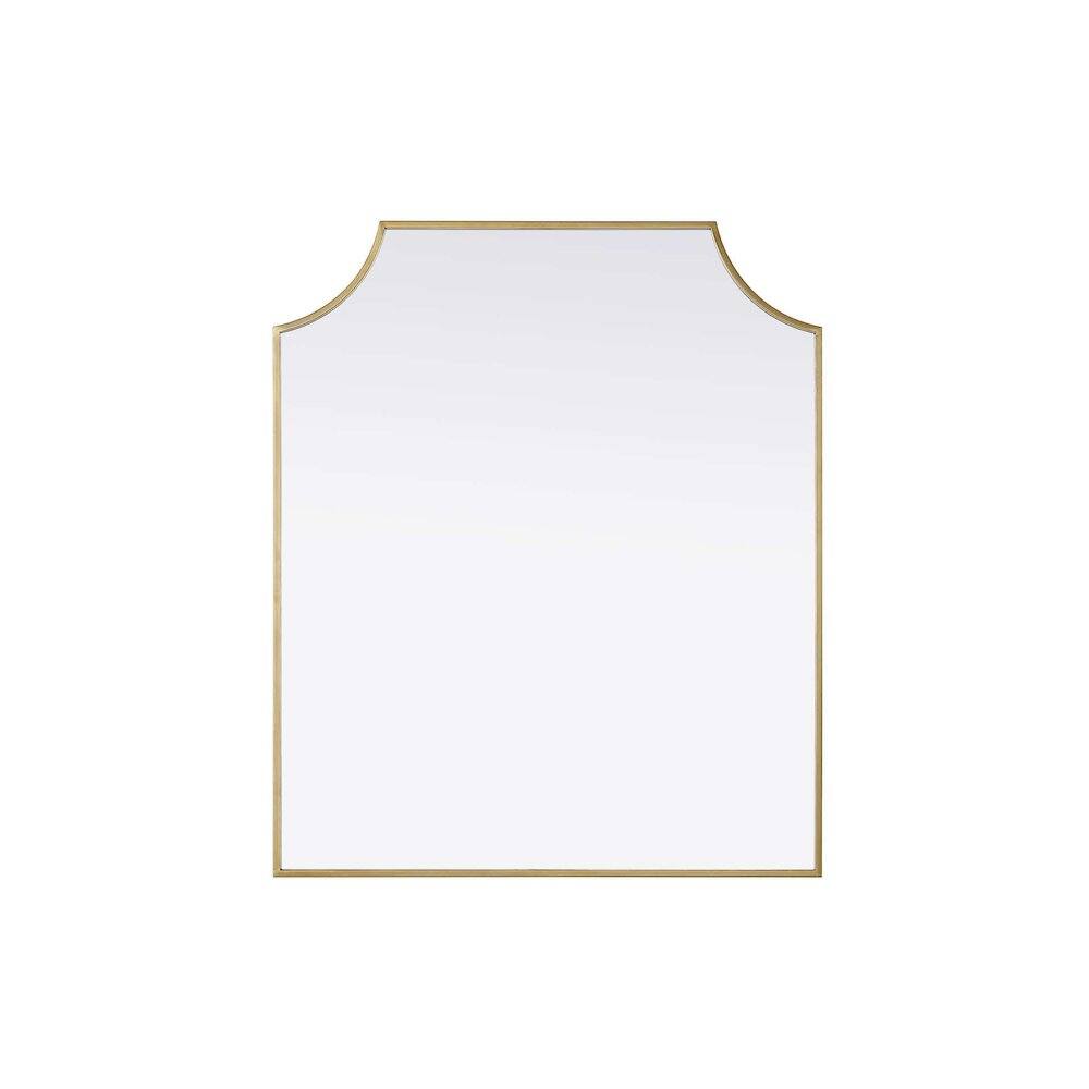 Alt View 2. Elegant Kitchen and Bath - Notched Metal Mirror 30x36 inch in Brass - Brass.