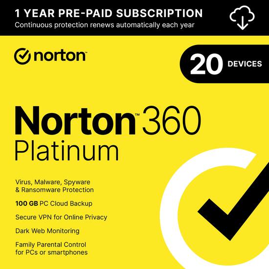 Norton 360 Platinum (20 Device) Antivirus Internet Security