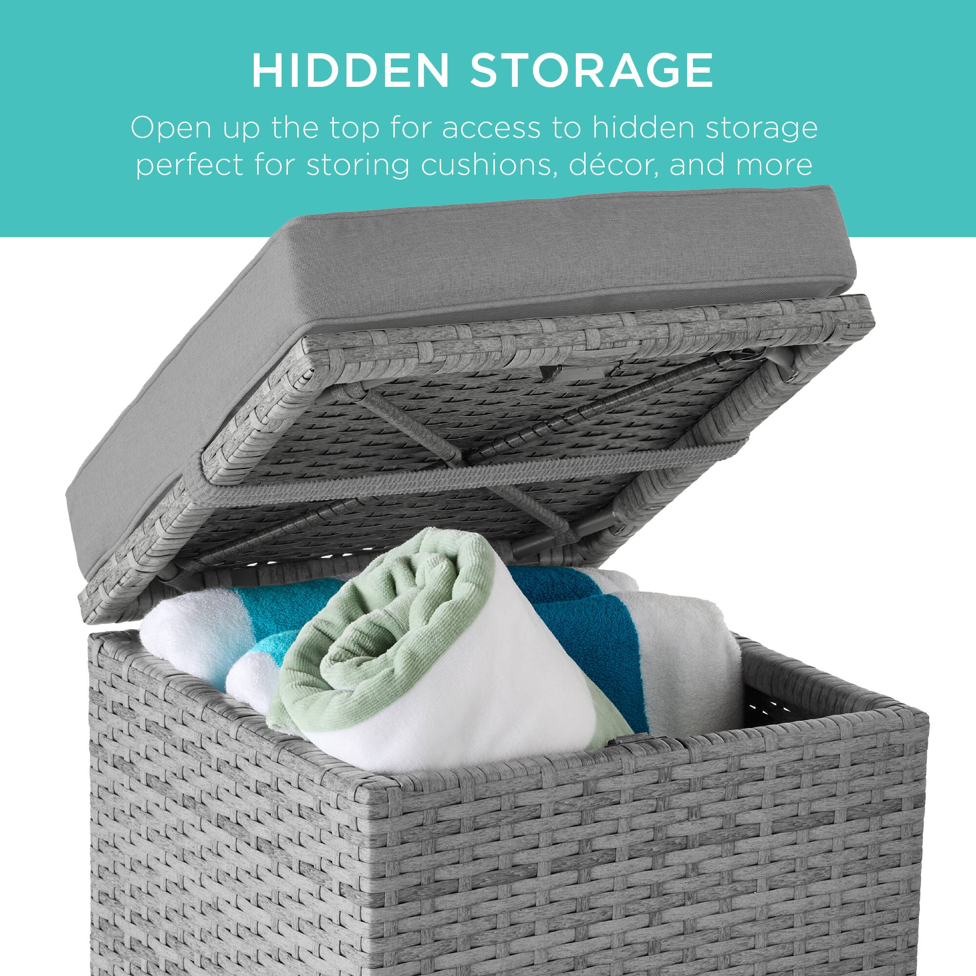 HIDDEN STORAGE

Open up the top for access to hidden storage perfect for storing cushions, décor, and more