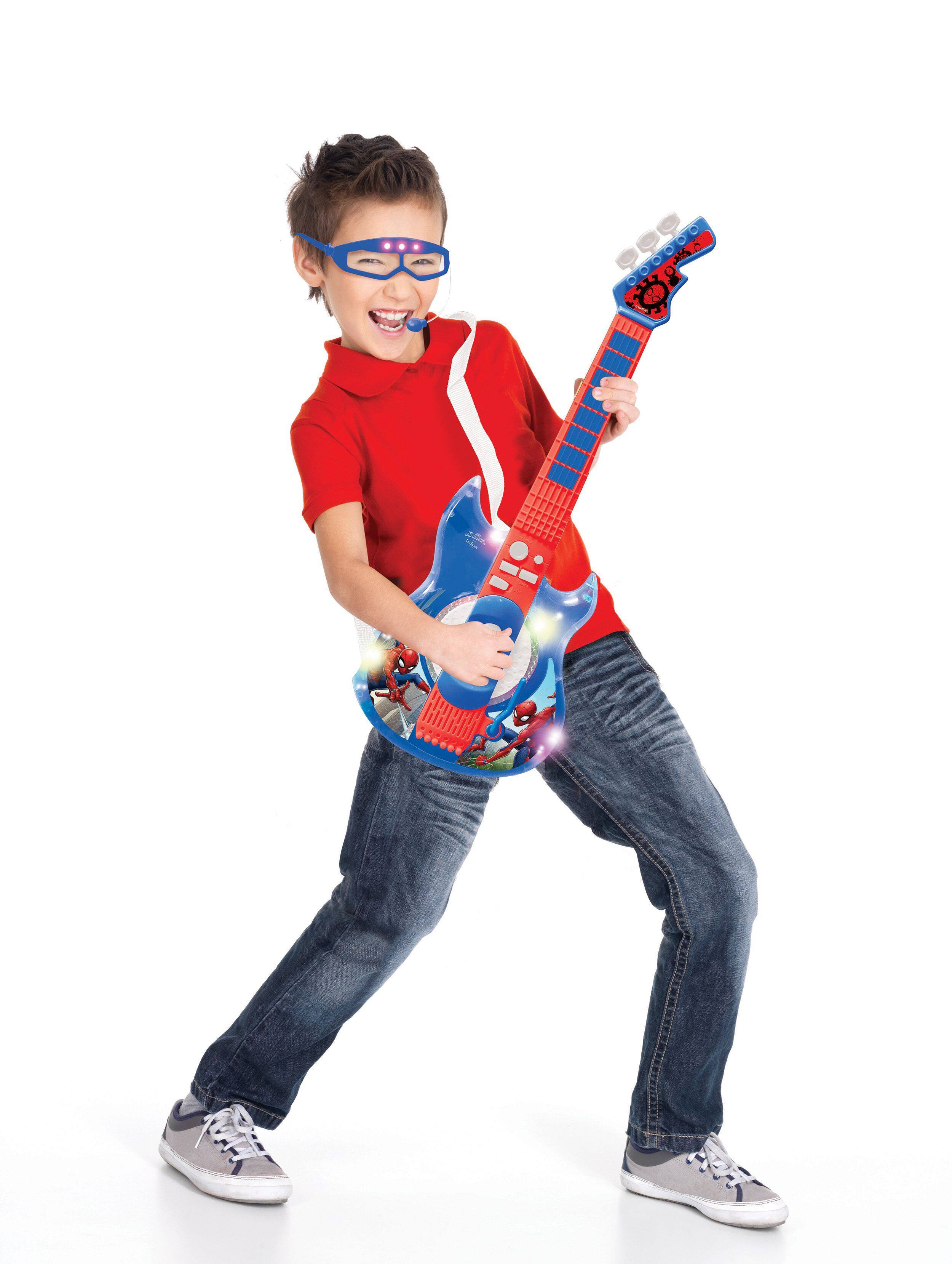 Alt View 6. Lexibook - Spider-Man Electronic Lighting Guitar with Mic in Glasses Shape.