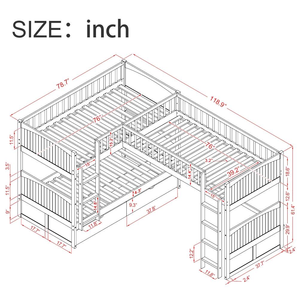 SIZE: inch  
11.5"  
78.7"  
76"  
15.2'  
118.9"  
76"  
3.5"  
11.5"  
9"  
17.7"  
17.7"  
15  
14.8  
11.8  
14.3  
9.3"  
37.8"  
14.414  
12.2"  
3.2"  
15  
11.8"  
39.2"  
39.  
37.7"  
2.4"  
18.6"  
12.6"  
61.4"  
29.9"  
2.4"