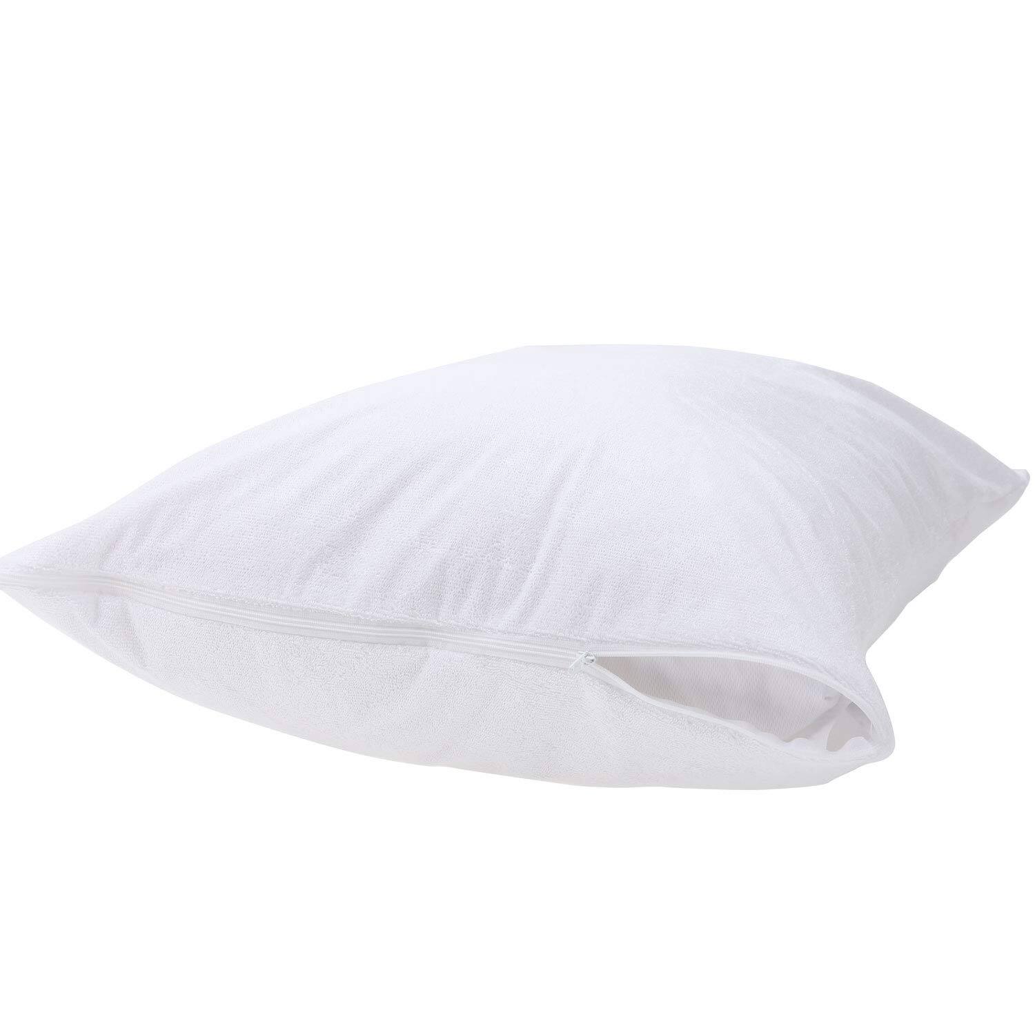 Alt View 1. Fabibe - Proof Pillow Protectors With Zipper Standard Size 2 Pack - Waterproof Down Terry Surface Waterproof & Featherproof - - White-2 Pack (28x28).