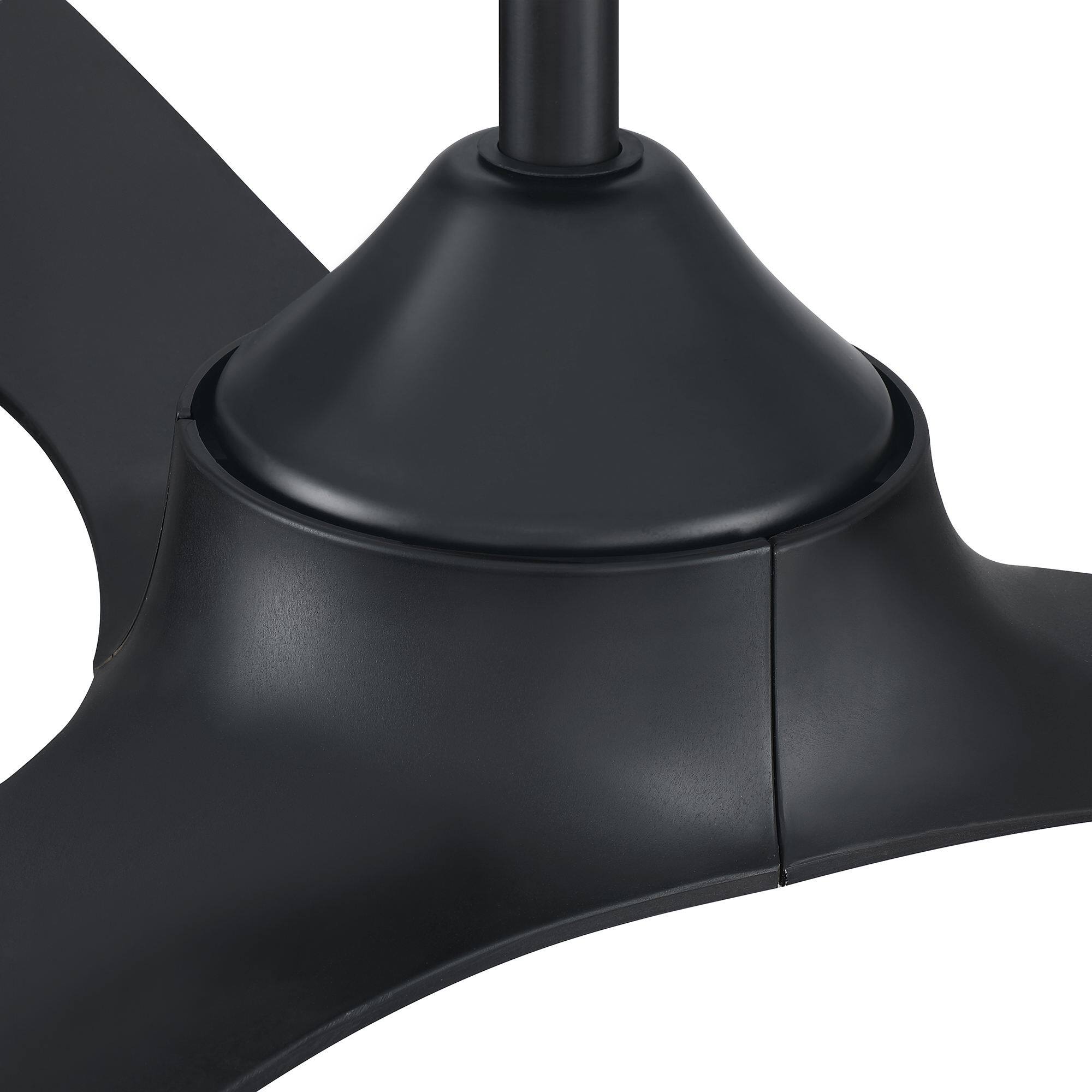 Alt View 5. Parrot Uncle - 56 in. Modern Black Propeller 3-Blade Ceiling Fan with Remote Control without Light - Black.