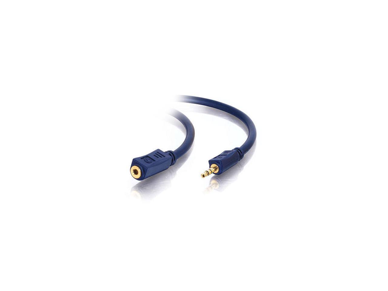 Front. Cables to Go - C2G 40611 Velocity 3.5mm M/F Stereo Audio Extension Cable, Blue (50 Feet, 15.24 Meters).