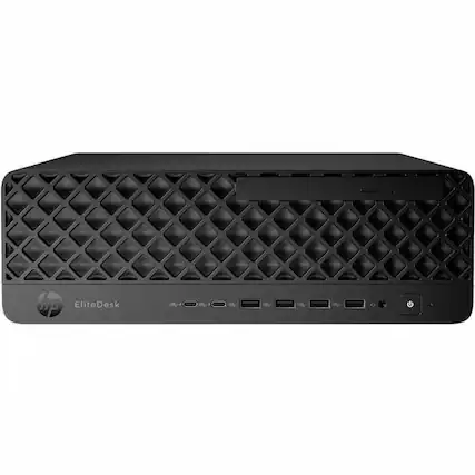Front. HP - HP EliteDesk 8 G1i Desktop Computer - Intel Core Ultra 7 265 - vPro Technology - 32 GB - 512 GB SSD - Small Form Factor - Black.