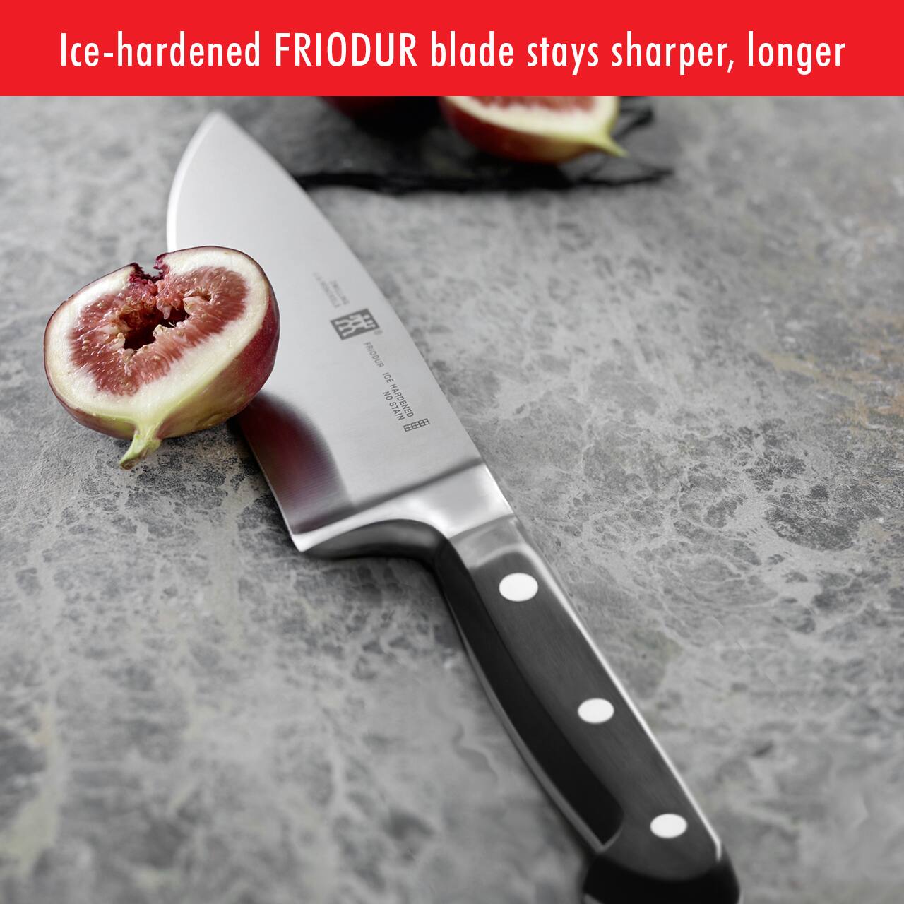 Ice-hardened FRIODUR blade stays sharper, longer