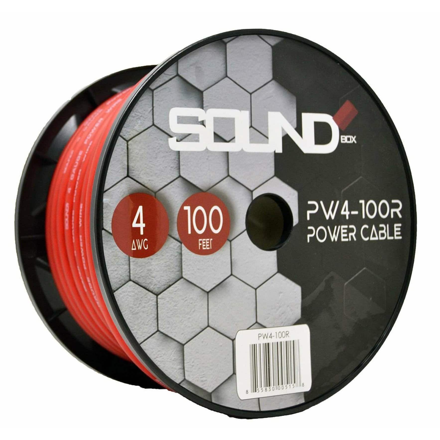SoundBox - PW4-100R, 4 Gauge OFC Copper Battery Power / Ground Wire Spool - 100 Ft price history on PriceWatchPro