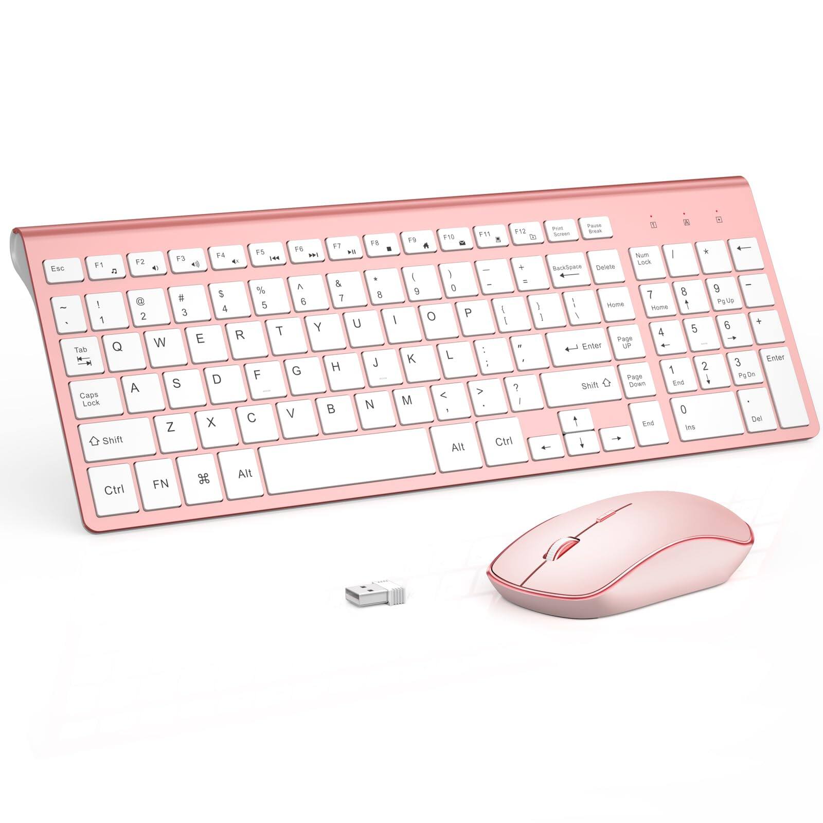 METALTON - And Mouse Slim Computer Designed For Windows Pc Laptop Tablet Grey - Pink