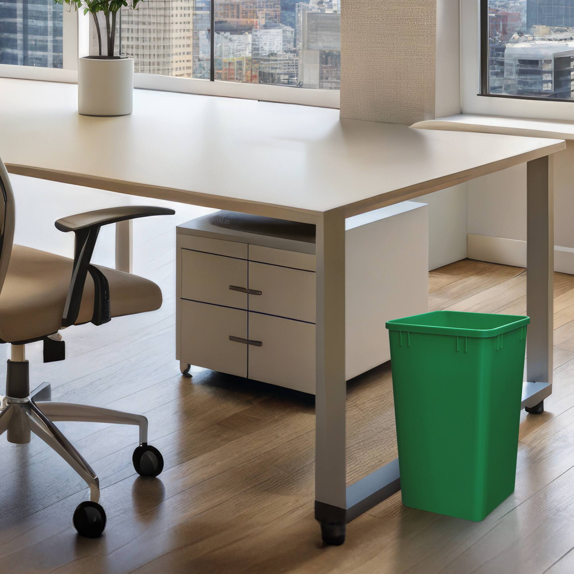 Alt View 1. Rev-A-Shelf - Rev-A-Shelf Polymer Replacement 27 qt. Trash Bin, Green, 2 Pack, RV-1024-19-2 - Green.