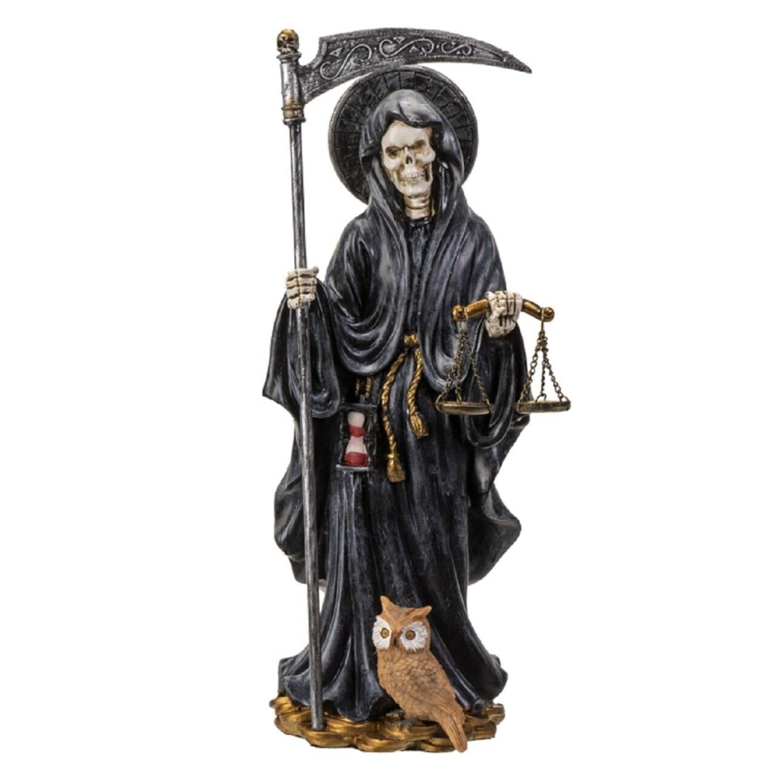 Pacific Trading - Santa Muerte Black Gown Figurine Death 10 Inch