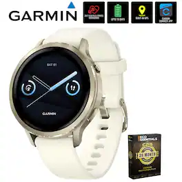 Garmin - Venu 4 41 mm GPS Smartwatch Lunar Gold with Bone Band + 26 Month Protection - Lunar Gold|Bone - (2025)