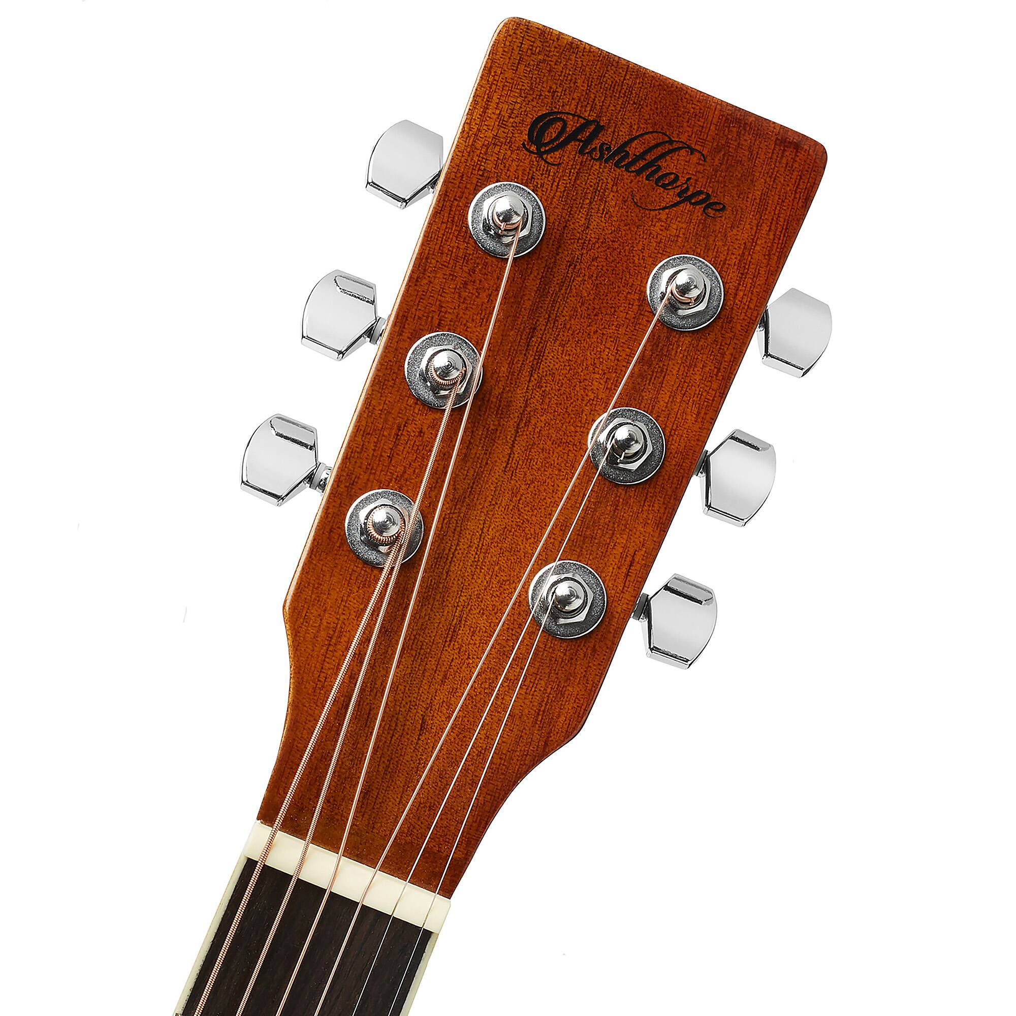 Alt View 3. Ashthorpe - 41-in Dreadnought Cutaway Acoustic Electric Guitar and 10 Watt Amp - Brown.
