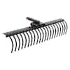 Front. VEVOR - Tow Behind Landscape Rake, 60" Tow Dethatcher with 21 Steel Coil Tines, Lawn Dethatcher Rake Attaches - Black.