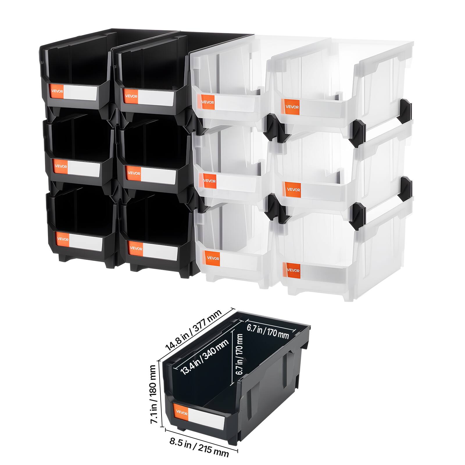 VEVOR

- 7.1 in / 180 mm
- 8.5 in / 215 mm
- 13.4 in / 340 mm
- 14.8 in / 377 mm
- 6.7 in / 170 mm