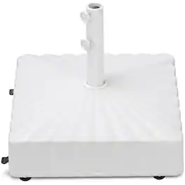 Best Choice Products - Fillable Mobile Umbrella Base Heavy Duty Market Stand w/ Wheels, Locks, 123lb Capacity - White