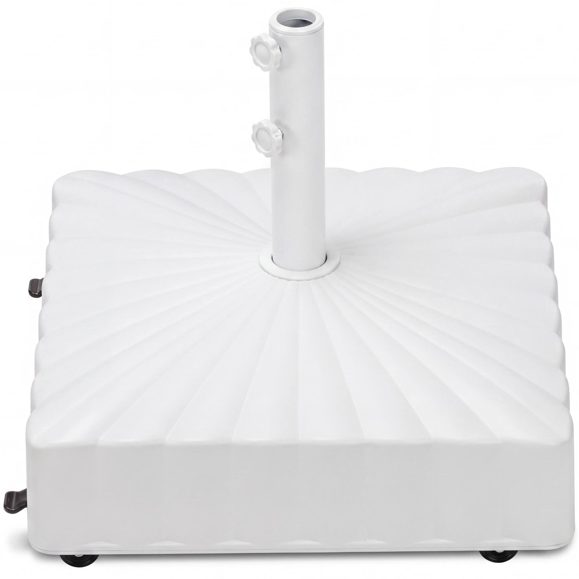 Front. Best Choice Products - Best Choice Products Fillable Mobile Umbrella Base Heavy Duty Market Stand w/ Wheels, Locks, 123lb Capacity - White - White.