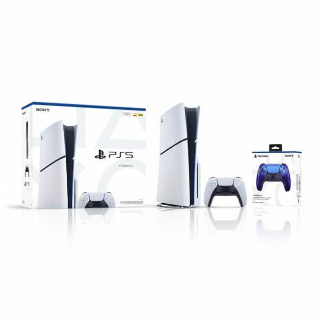 PlayStation 5 Slim Console 1TB + Sony PlayStation 5 DualSense Wireless Controller Chroma Indigo - Includes PS5 Console - PlayStation 5