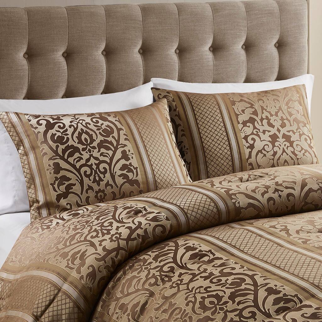 Alt View 2. Gracie Mills - Gracie Mills Claire 6 Piece Jacquard Comforter Set - Brown.