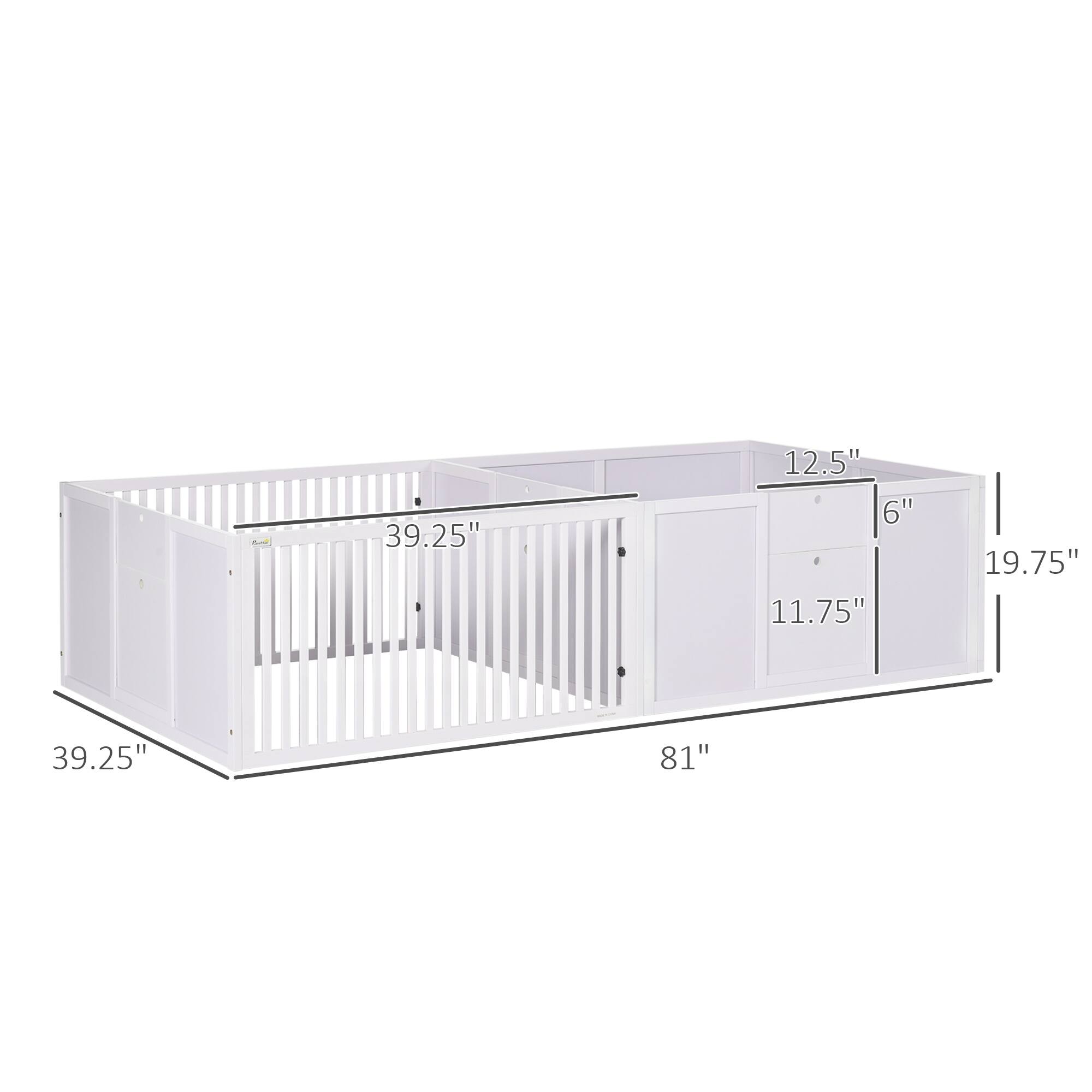 39.25"  
12.5"  
6"  
11.75"  
19.75"  
39.25"  
81"